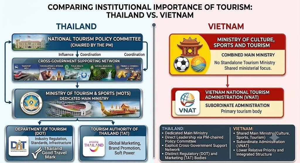 There is no Tourism Ministry in Vietnam, this explains the mess
